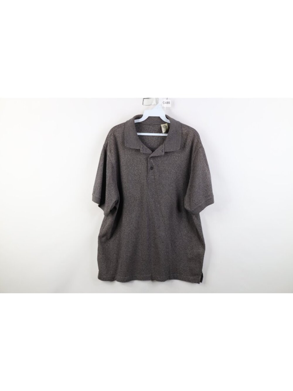 Vintage 90s Y2K Streetwear Mens Large Atomic Fleck Ribbed Knit Golf Polo Shirt